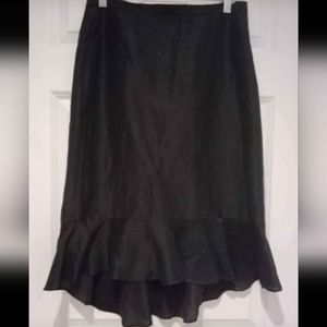 Banana Republic -Black high low skirt with ruffled hem -Sz 6